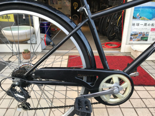 自転車 マットブラックのシティー 27インチ