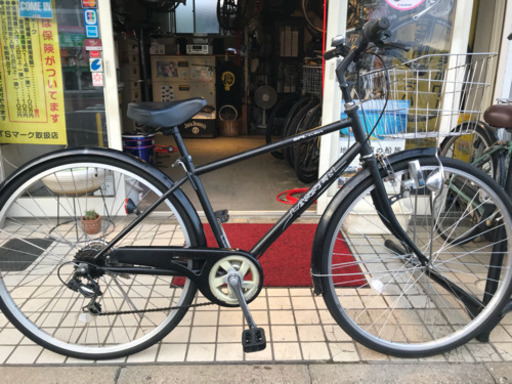 自転車 マットブラックのシティー 27インチ