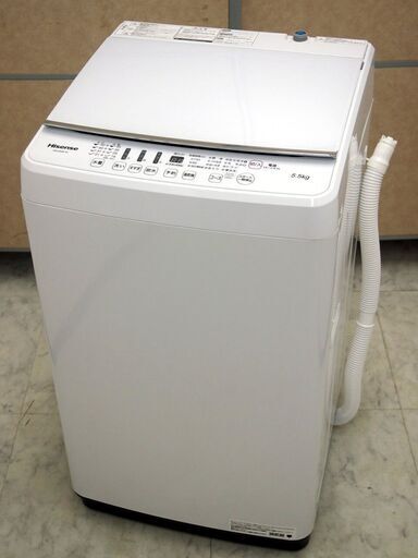 ㉑【6ヶ月保証付】19年製 美品 ハイセンス 5.5kg 全自動洗濯機 HW-G55A-W【PayPay使えます】