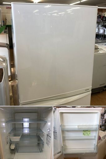 美品【 TOSHIBA 】東芝 340L 3ドア冷凍冷蔵庫 置けちゃうスリム 自動 