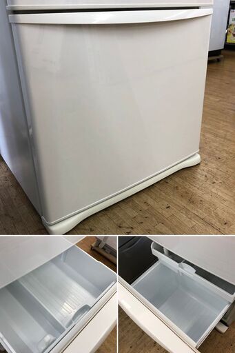 美品【 TOSHIBA 】東芝 340L 3ドア冷凍冷蔵庫 置けちゃうスリム 自動製氷機付き まんなか野菜室 GR-34ZY