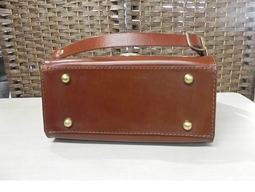 美品 HERZ 棒屋根2wayクラシックショルダー チョコ ラティーゴ(ハード