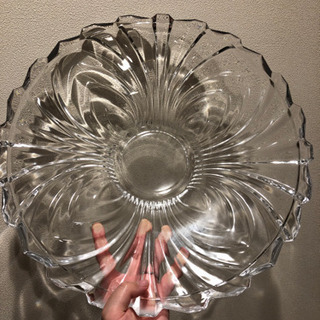 カフェ風ガラス大皿（未使用）