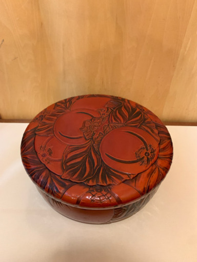 鎌倉彫 鎌倉彫 花形 菓子盆 幅32cm 菓子器 煎茶盆 御盆 茶道具