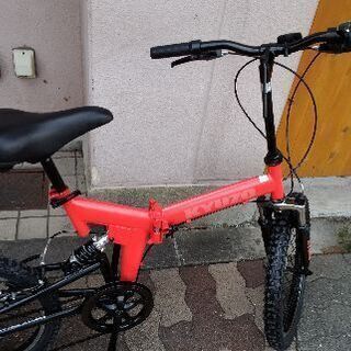 KYUZO 20吋 折り畳みマウンテンバイク Wサス付き 外装6段/レッド