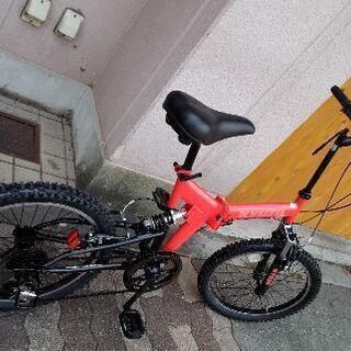 KYUZO 20吋 折り畳みマウンテンバイク Wサス付き 外装6段/レッド