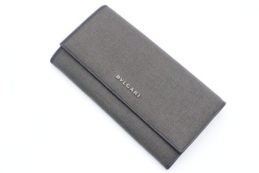 BVLGARI/ウィークエンド 二つ折り長財布》ABランク 美品 グレー 箱