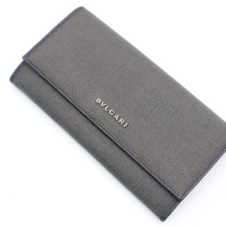 《BVLGARI/ウィークエンド 二つ折り長財布》ABランク 美品 グレー 箱