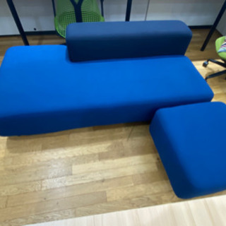 【美品】無印良品 ソファベンチ用オットマン（カバーはブルー） 無印良品】オットマン付きのソファベンチが入荷しました！人気の
