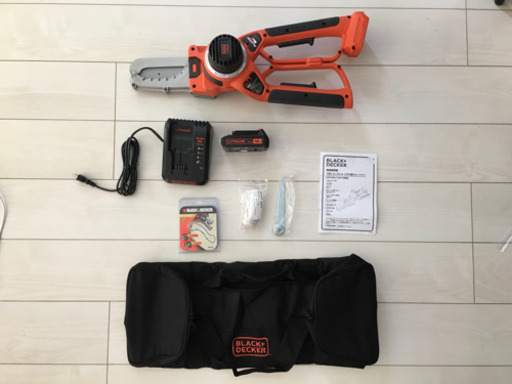 【新品未使用】BLACK+DECKER 充電式ハサミ型チェーンソー 販売証明書付
