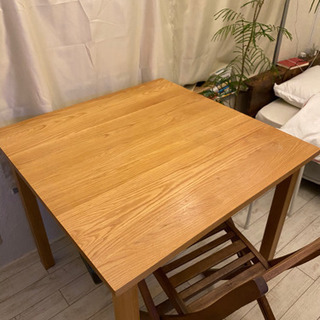【一時値下げ】無印良品 無垢材テーブル・楕円・オーク材 4人掛け 木製エクステンションテーブル／140－220cm／楕円
