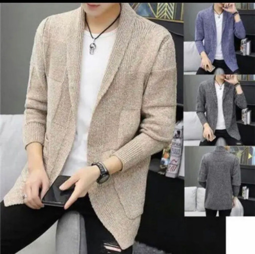 メンズ カーディガン 羽織 襟付き ニット ストレッチ着回し ジャケット長袖上着 かつ 高野の服 ファッションの中古 古着あげます 譲ります ジモティーで不用品の処分