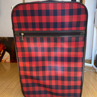 赤チェック　スーツケース　あげます