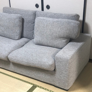 ◇IDC大塚家具 テラソー 三人掛けソファ オットマン付き 高級ソファ 