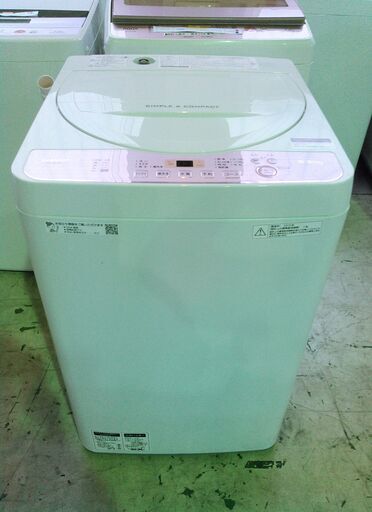 安心の一年保証！シャープ SHARP  全自動洗濯機   5.5kg  ステンレス槽  ホワイト系  ES-GE5C-W　 2019年製    No.1320100602　ガーランド草加