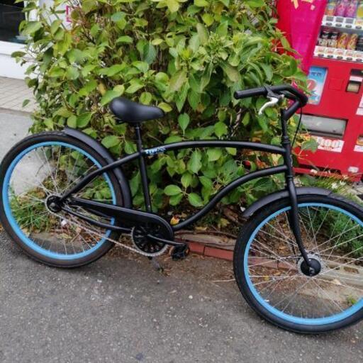 受渡し完了しました] ビーチクルーザー ギヤ無し ステンレスカゴ付 整備済