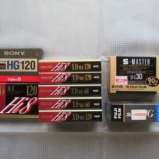 新品・未使用 VHS-C、β、Hi8ビデオテープ
