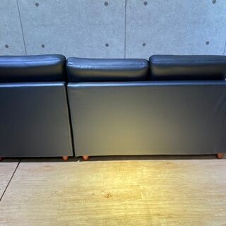 急募☆8*100 3人掛けソファー カウチソファー 合皮 オットマン付き モダン