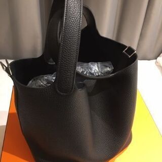 【新品未使用　入手困難】エルメス　ピコタンロック　MM　黒×シルバー金具
