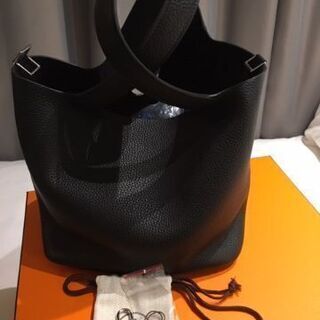 【新品未使用　入手困難】エルメス　ピコタンロック　MM　黒×シルバー金具