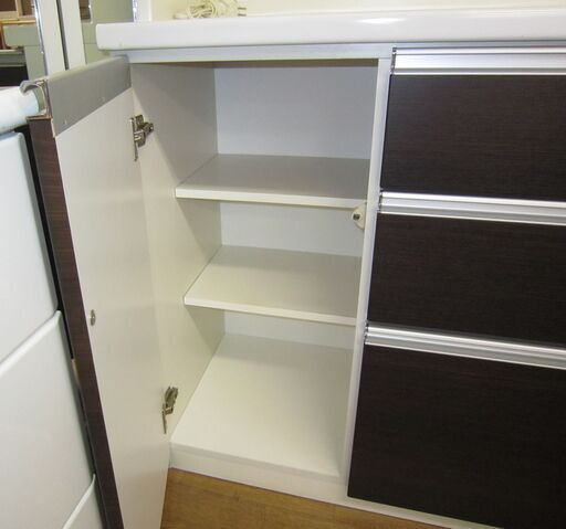 R081 高級松田家具 食器棚・キッチンボード・キッチンボード 幅118cm 良品