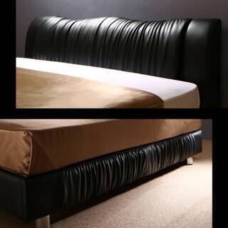 【9261】ダブルベッド・モダンデザインベッドフレーム・ブラック