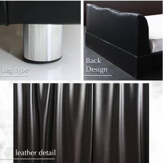 【9261】ダブルベッド・モダンデザインベッドフレーム・ブラック