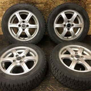 【DUNLOP WINTER MAXX WM01 175/65R14】スタッドレス【BS FEID 社外 14インチ 5.5J4HPCD100+45】フィット キューブ等　(VTJ194) クレジットカード QR決済可能