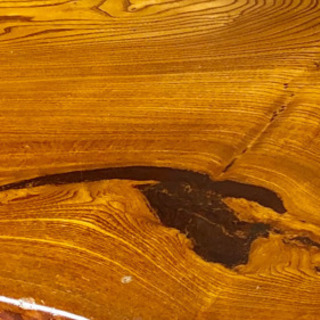 【ネット決済・配送可】天然木一枚板座卓けやき　テーブル表面にロウ...