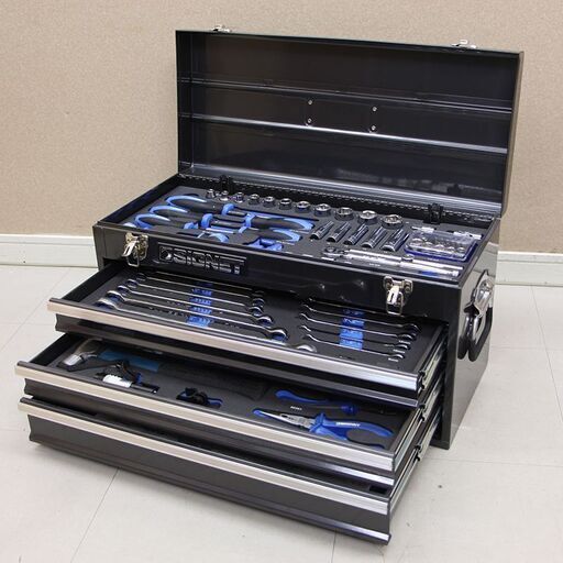 SIGNET シグネット ベアリングレール チェスト工具セット ツールボックス 三段 グレー 少々シミあり