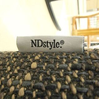 札幌市 清田区☆美品！NDstyle オットマン付き2人掛けカウチソファー コーナーソファー ダークブラウン×ツイード素材