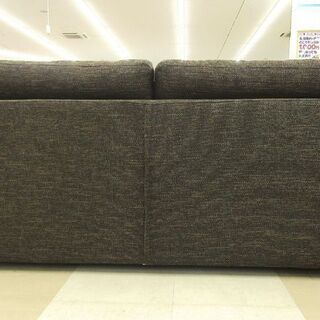 札幌市 清田区☆美品！NDstyle オットマン付き2人掛けカウチソファー コーナーソファー ダークブラウン×ツイード素材