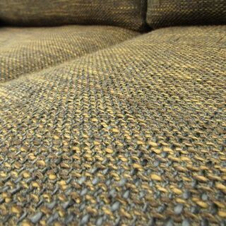 札幌市 清田区☆美品！NDstyle オットマン付き2人掛けカウチソファー コーナーソファー ダークブラウン×ツイード素材