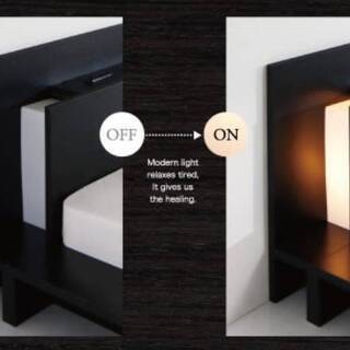 【9694】キングサイズ・モダンライト・コンセント付きローベッド・ブラック