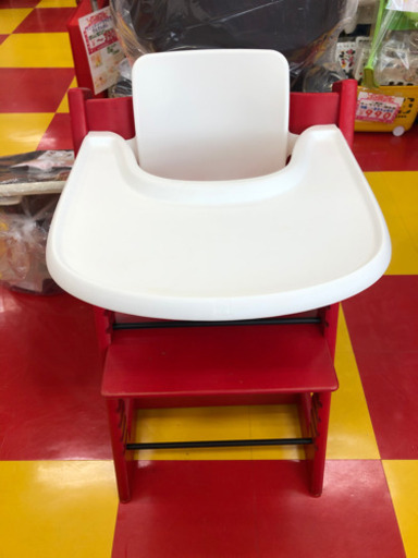 ストッケ STOKKE トリップトラップ 木製ハイチェア ベビーセット テーブル レッド