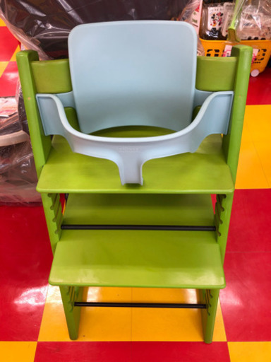 ストッケ STOKKE トリップトラップ 木製ハイチェア ベビーセット グリーン