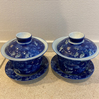 【引取り限定】中国茶器　2セット（ブルー）