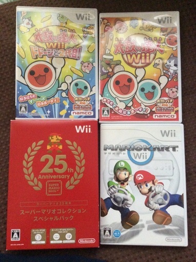人気ソフト4本セット Wii 太鼓の達人 マリオ ゆたんぽ 南柏のテレビゲーム Wii の中古あげます 譲ります ジモティーで不用品の処分