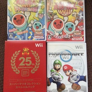 【人気ソフト4本セット】Wii 太鼓の達人 マリオ