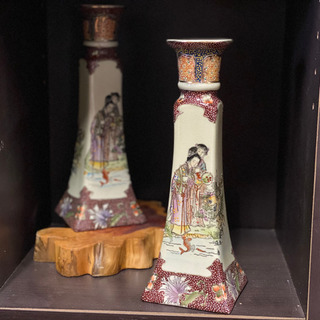 骨董品　陶器の燭台