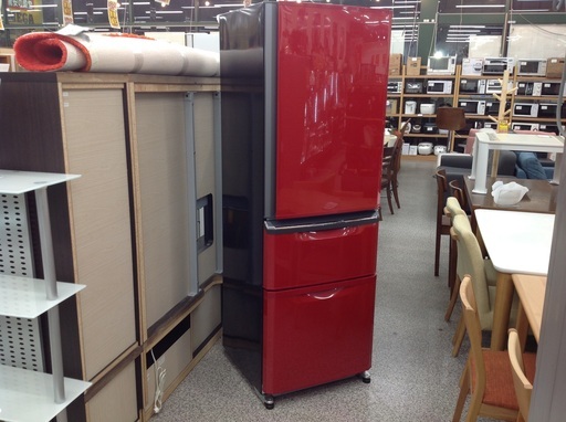 三菱 2014年製 冷凍冷蔵庫 レッド