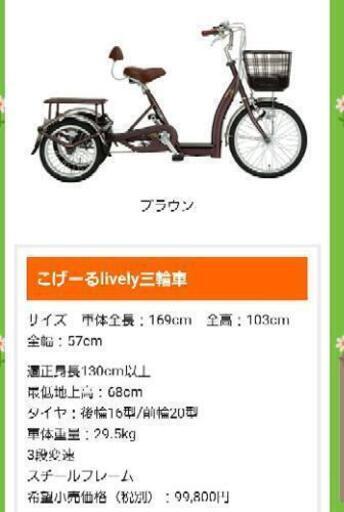 高齢者用三輪車　こげーるくん　ほぼ新品