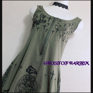 ご購入者様決定[GHOST OF HARLEM]アシンメトリー チュニック 緑