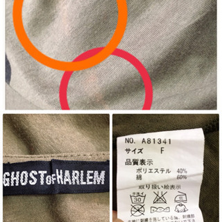 ご購入者様決定[GHOST OF HARLEM]アシンメトリー チュニック 緑 スカル 十字架