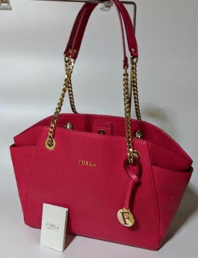 ✩.FURLA サフィアーノ レザー チェーンバッグ