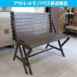 変形家具 テーブル＆ベンチ 幅110cm ベンチテーブルの2way仕様 グレー 屋外 アウトドア キャンプ 無骨 インダストリアル ダルトン風 札幌市東区 新道東店
