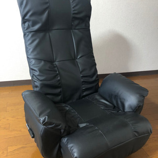 座椅子　合成皮革　黒