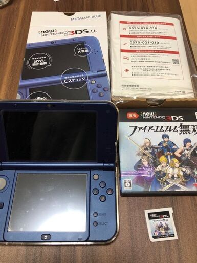 NINTENDO-3DSLL(ﾒﾀﾘｯｸﾌﾞﾙｰ)＋ﾌｧｲｱｰｴﾑﾌﾞﾚﾑ無双