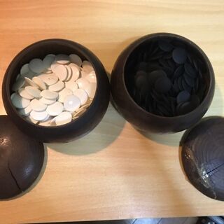 碁石 本蛤白：182個 / 本那智黒石：183個 囲碁セット 2セットまとめ