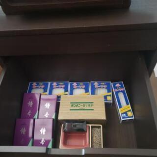 【021009】♦仏壇&専用台（スペインⅡ/スポットⅡ）♦Yagiken(八木研)♦ダークブラウン♦美品♦サンメニー５寸香炉付き♦ローソク・お線香付き